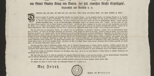 Königlich-bayerisches Besitzergreifungspatent für Tirol