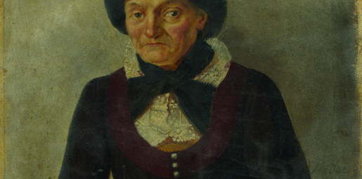 Anna Hofer in Passeirer Tracht. Portrait