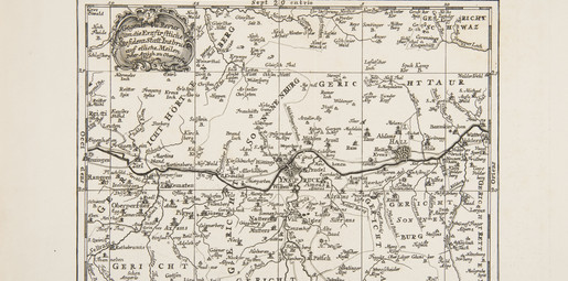 Landkarte von Innsbruck nach einem Kupferstich von Peter Anich, 1885