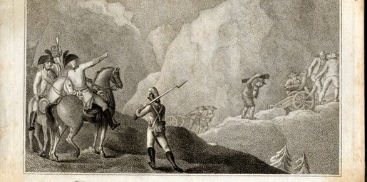 Am 29. und 30. April 1799 trugen Passeirer Schützen kaiserliche Geschütze über das verschneite Scharlerjoch